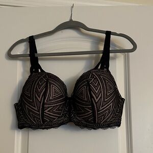 Adore Me Black Geometric Lace Bra
